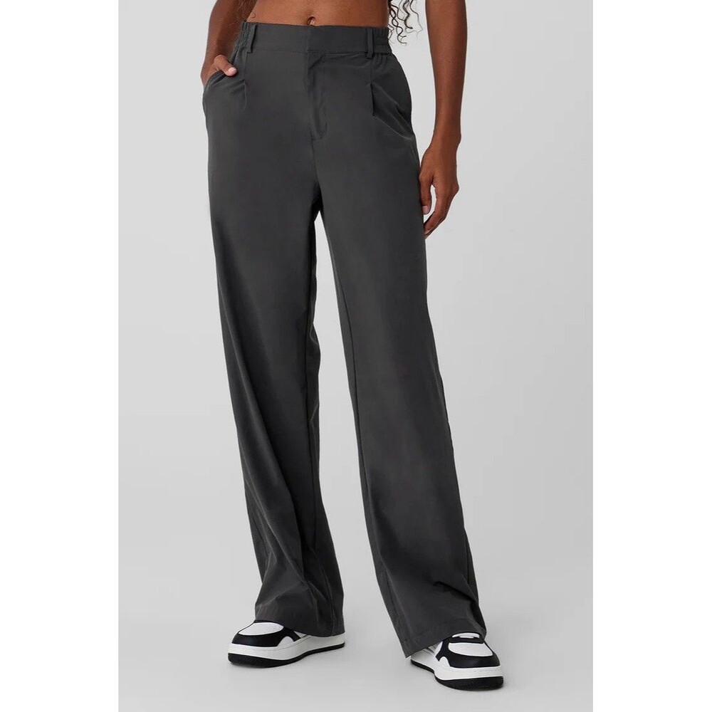 ALO Yoga Wide-Leg Pants in Charcoal Gray